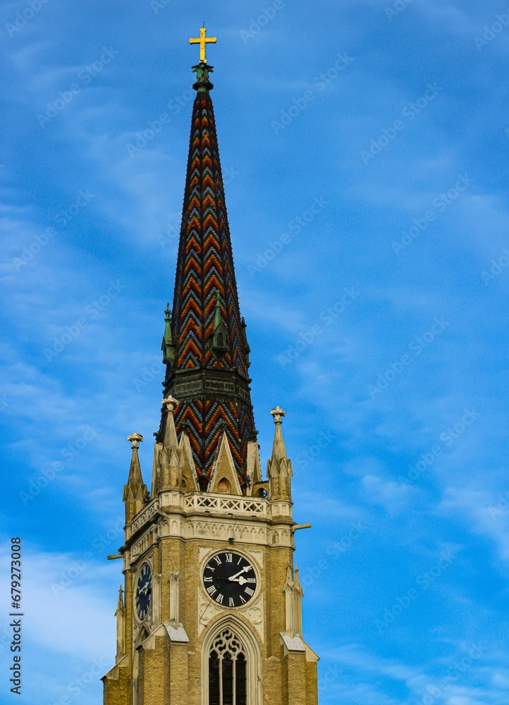 Tower of the Name of Mary Catholic church in Novi Sad, Serbia.