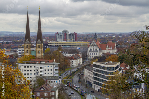 Panoramic view on the city center of Bielefeld, Germany