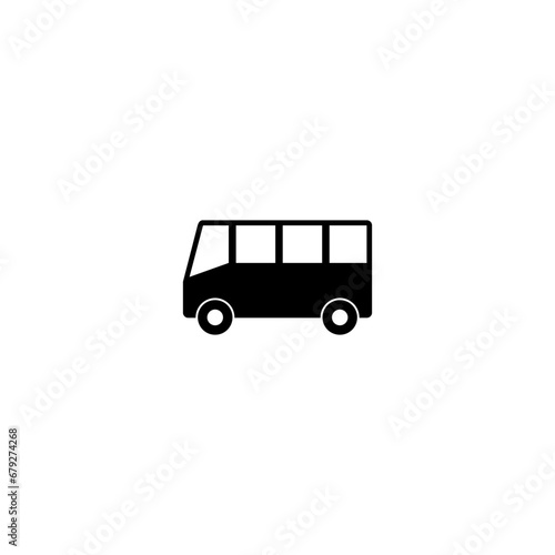 Bus side view icon isolated on white 