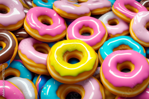 Palette of richly colored donuts