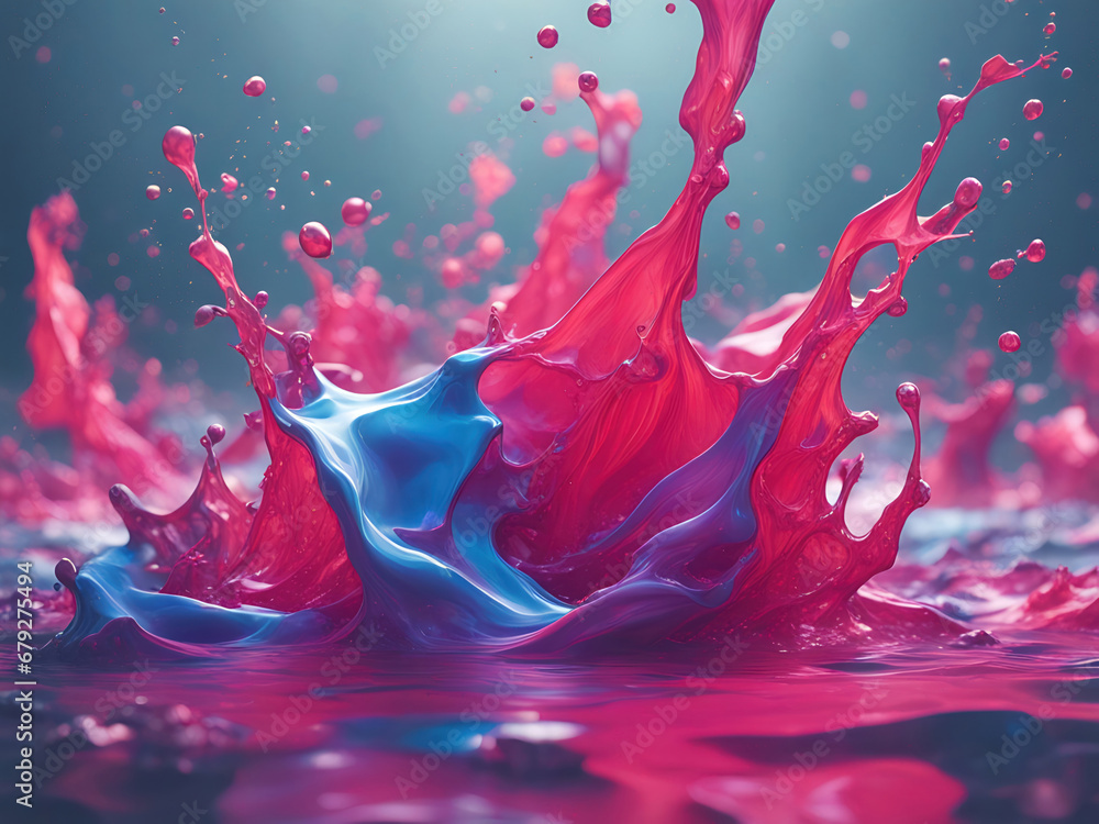 Colorful splashes of ink, paint, fluids.