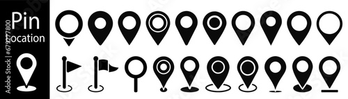 Set of map pin icons. Location marker collection. point map, point center map icon vector set 