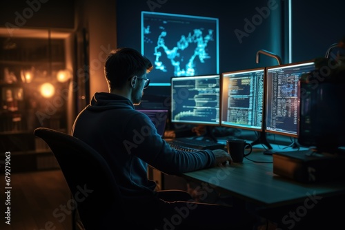 A cybersecurity expert at work