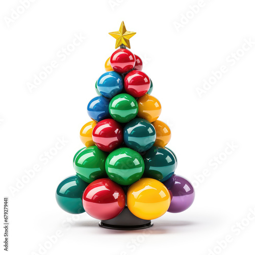 Beautiful decorated snowed in christmas tree Generative AI technology