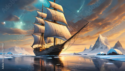 Segelschiff in der Arktis photo