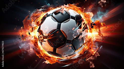 mechanical futuristic soccer ball or football in glossy
