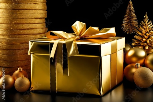 Gift with golden packaging photo