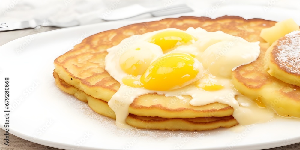Kartoffelpuffer & Bratkartoffeln a German dish: a shallow fried pancake made from grated potatoes, egg, and flour, sauté or hashed potatoes Kartoffelpuffer & Bratkartoffeln a German dish: a shallow fried pancake made from grated potatoes, egg, and flour, sauté or hashed potatoes