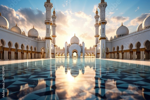 Sheikh Zayed Grand Mosque in Abu Dhabi, United Arab Emirates, Sheikh Zayed Grand Mosque in the Abu Dhabi, AI Generated photo
