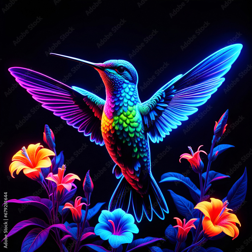 Obraz premium Illustration colibri lumineux 