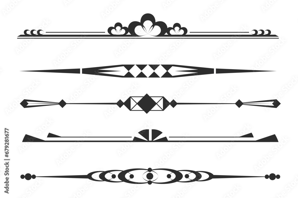 Dividers collection in art deco style