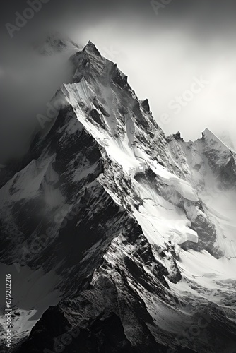 Mountain Abstract background, monochrome, Soothing mountain landscape in neutral tones. Landscape for office, home