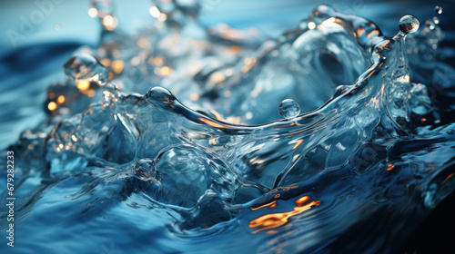Liquid Serenity: Flowing Water Elegance. Generative AI