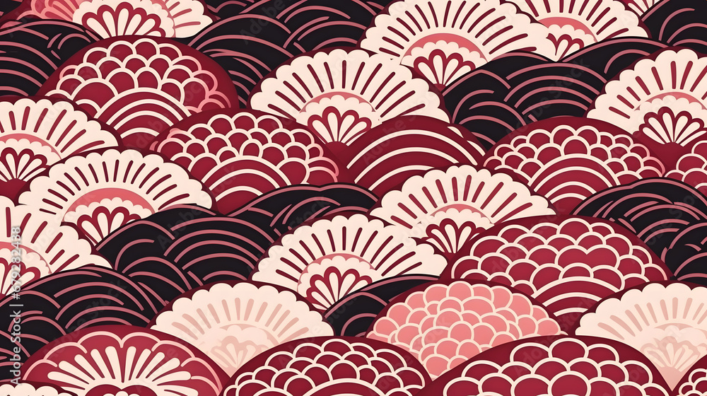 Japanese seamless pattern in oriental geometric traditional style Background generativ ai Japanese seamless pattern in oriental geometric traditional style Background generativ ai