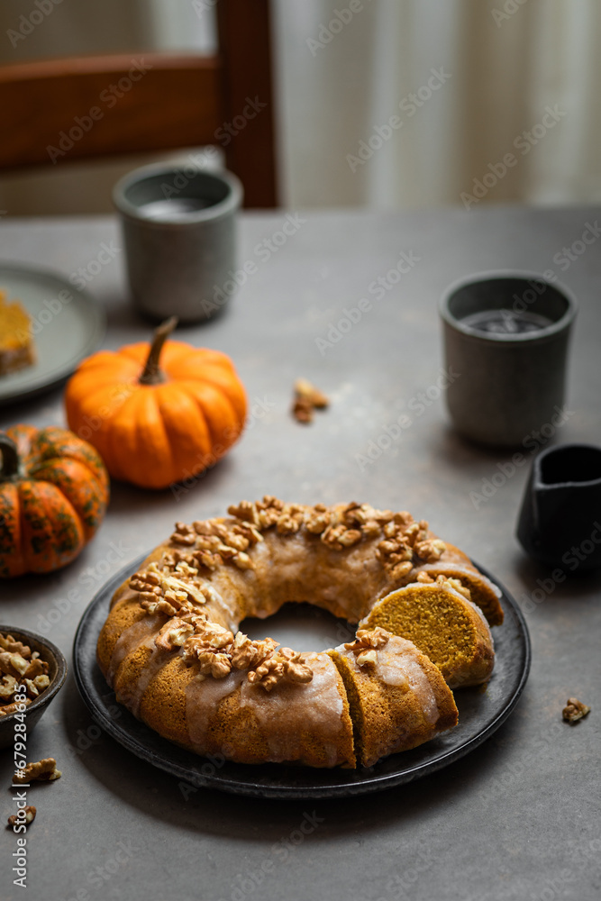 bundt cake fait maison couronne potiron noix moelleux bundt cake fait maison couronne potiron noix moelleux