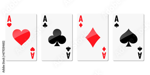 Ace card suit vector. Playing cards vector. Playing card suit set. Card suit icon sign.