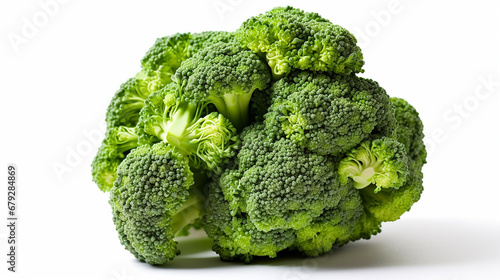 Freeze broccoli green fresh raw chopped store white background image Ai generated art photo