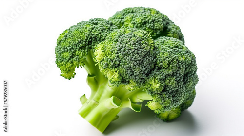 Freeze broccoli green fresh raw chopped store white background image Ai generated art