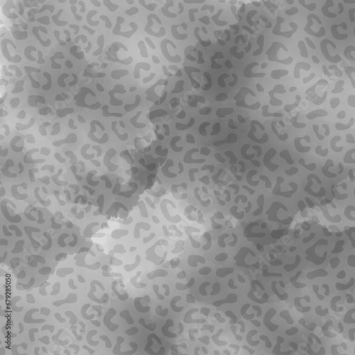 Leopard Print Silver Safari Image - Grey Animal Print Background Design