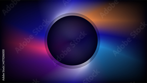 Circle frame dark puple black hole copy space absorbing multiple colors creative showcase background