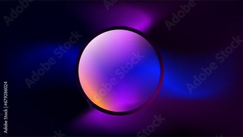 Rotating glass circle frame lens colorful copy space background
