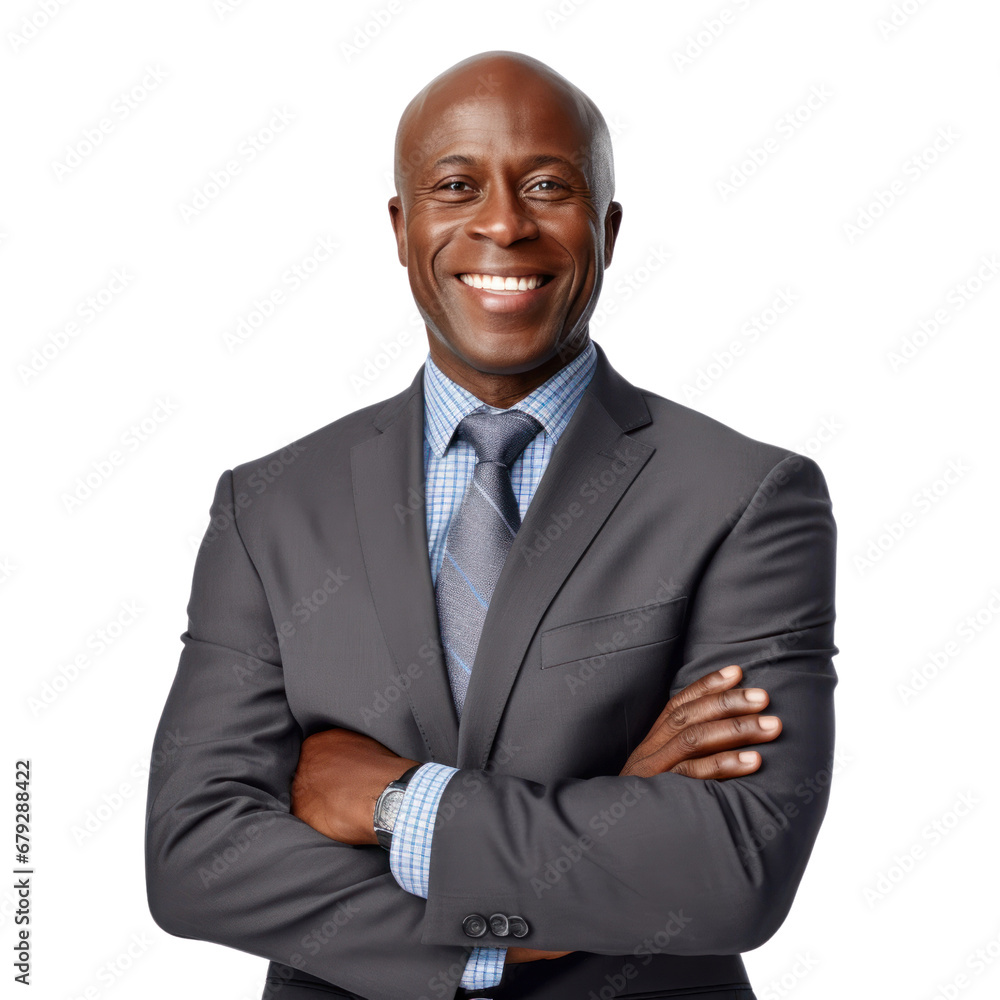 black businessman on the transparent background