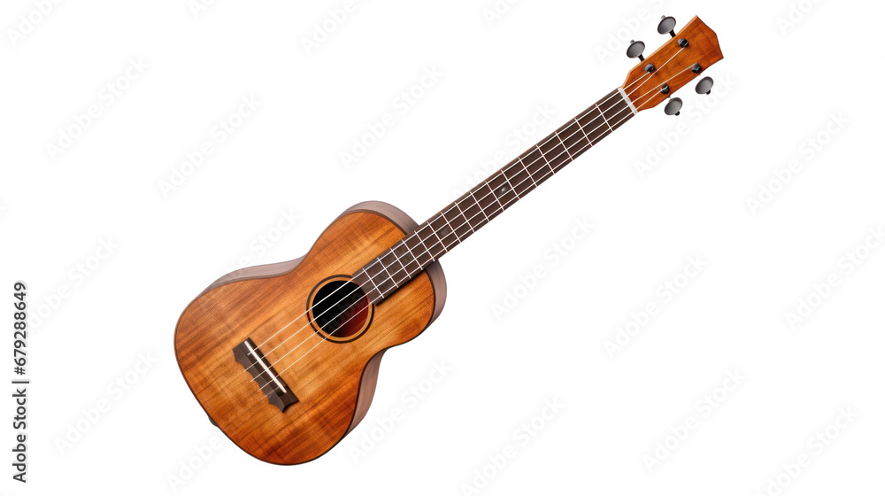 Fototapeta premium Wooden ukulele on the transparent background