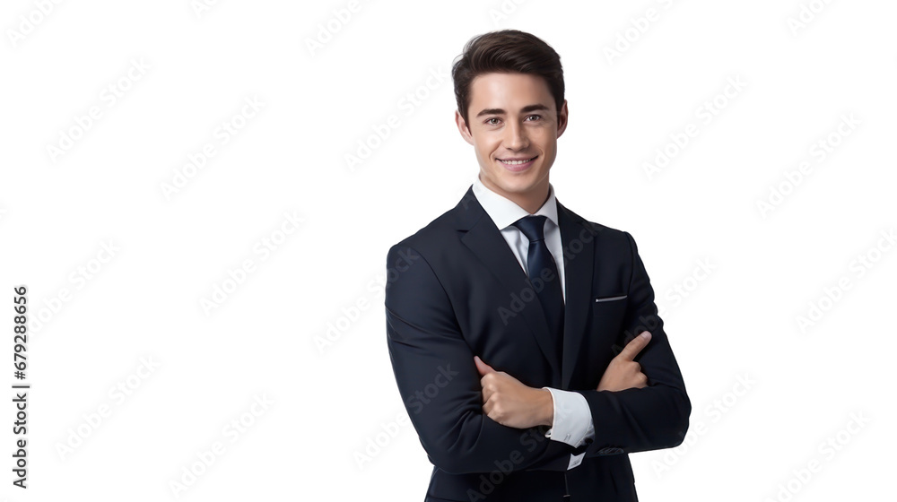 A young portrait businessman on the transparent background A young portrait businessman on the transparent background