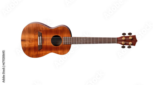 Wooden ukulele on the transparent background