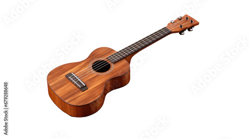 Wooden ukulele on the transparent background