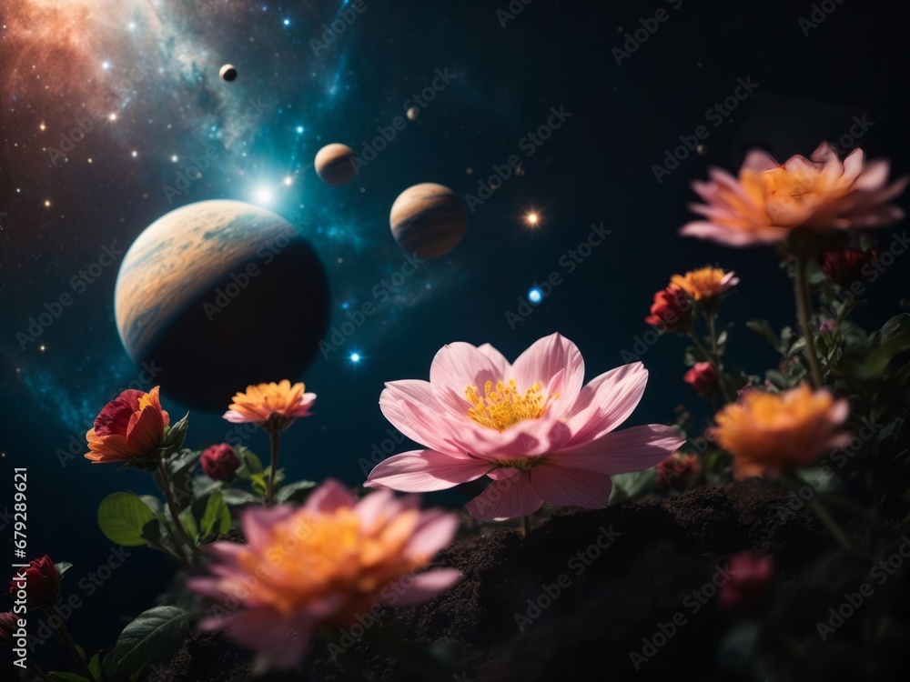 flowers and stars