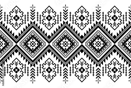 Seamless pattern, Navajo tribe. Native American ornaments, Southwestern national decorating style, Mexican blankets, rugs, sarongs, dresses, curtains, pillows and shawls. White background.