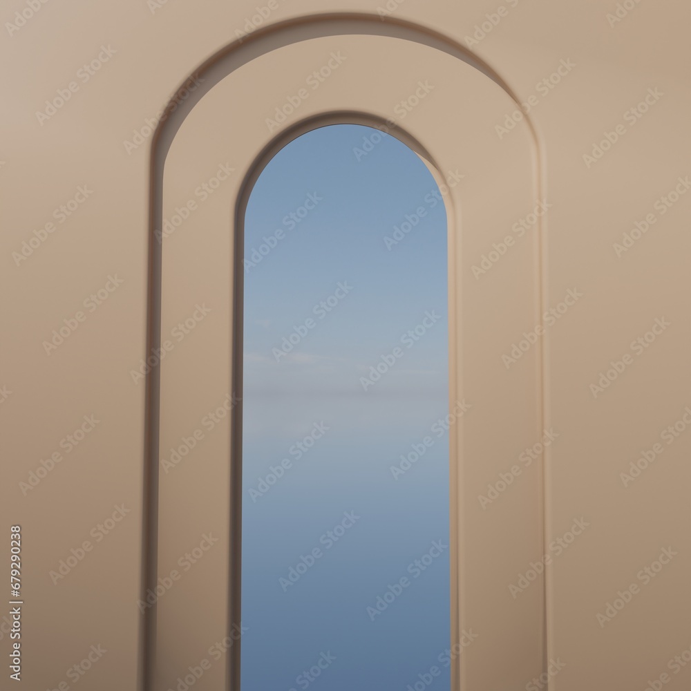 Fototapeta premium cream 3D Rendered Podium Background for Product Showcase 