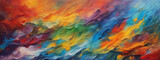 Colorful abstract oil painting art background. Texture of canvas and oil paint. Generative AI.