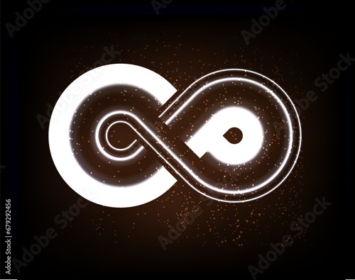 glowing  infinity loop shape vector illustration 
