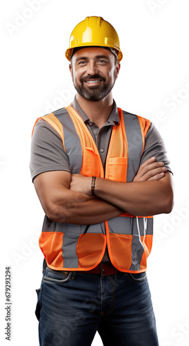 Wallpaper Mural worker, Construction site manager, Isolated on a transparent background. Torontodigital.ca