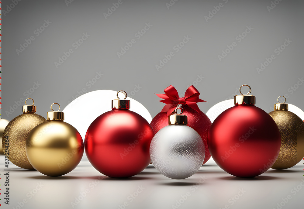 Christmas decorations red and golf balls Christmas decorations red and golf balls
