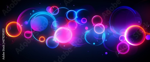 Abstract background with colorful circles neon  stock vector