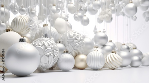 White color ornaments with white background.Generative AI