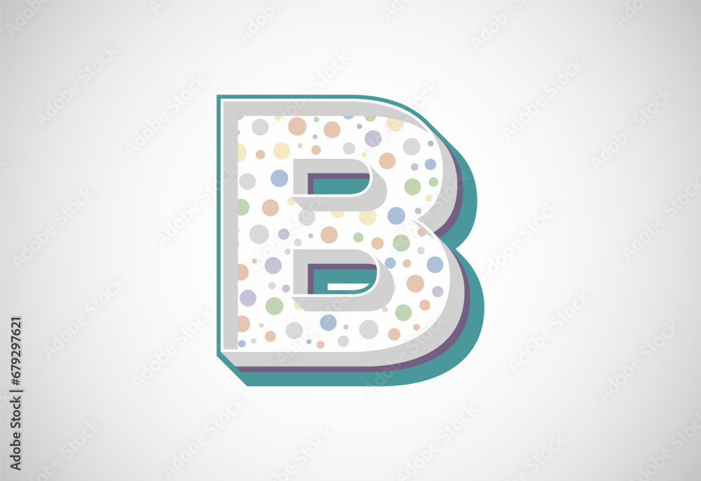 English alphabet B. Retro style bold modern vector alphabet design English alphabet B. Retro style bold modern vector alphabet design