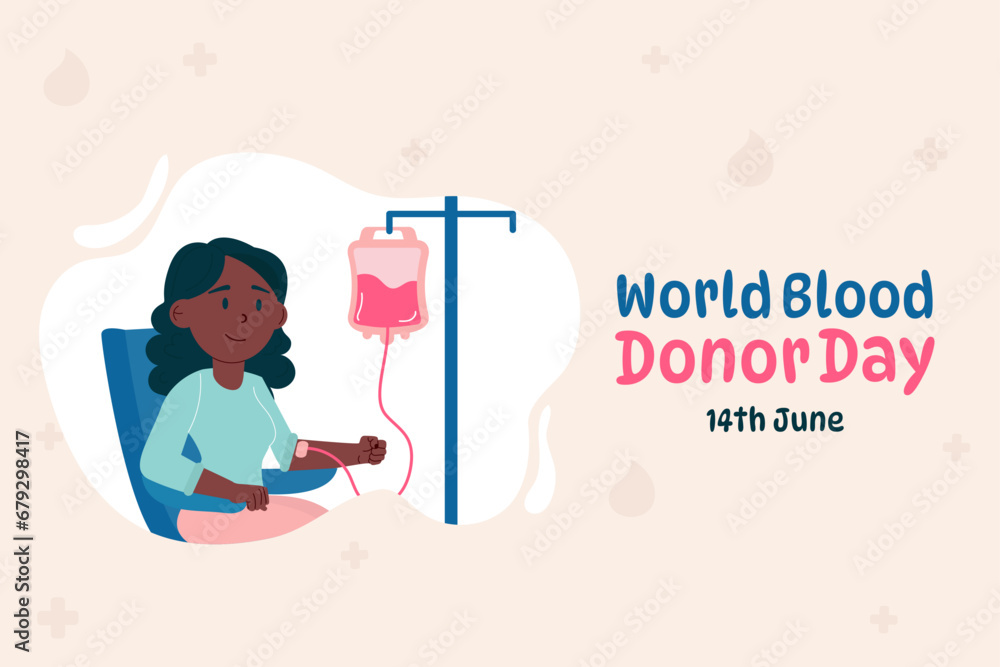 World blood donor day background. An African American woman donates blood World blood donor day background. An African American woman donates blood