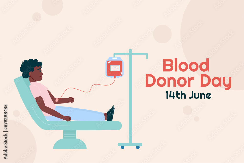 Blood donor day background. An Afro-American man donates blood Blood donor day background. An Afro-American man donates blood
