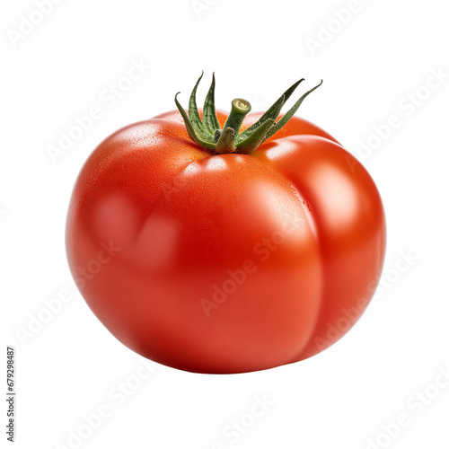 Tomato isolated on white background. Red tomato in a realistic style isolated on transparent PNG background, Generative ai