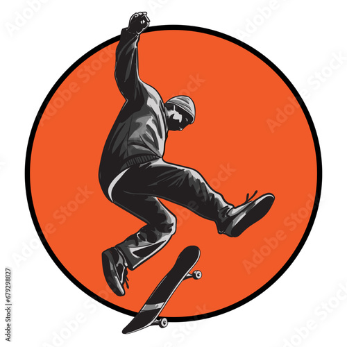 illustration of a skateboarder