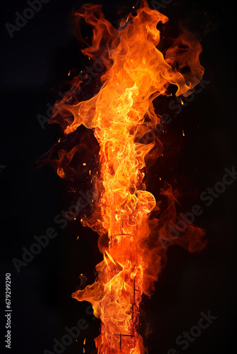 Close-up of the fireball. Generative Ai