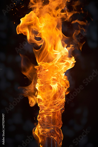 Close-up of the fireball. Generative Ai