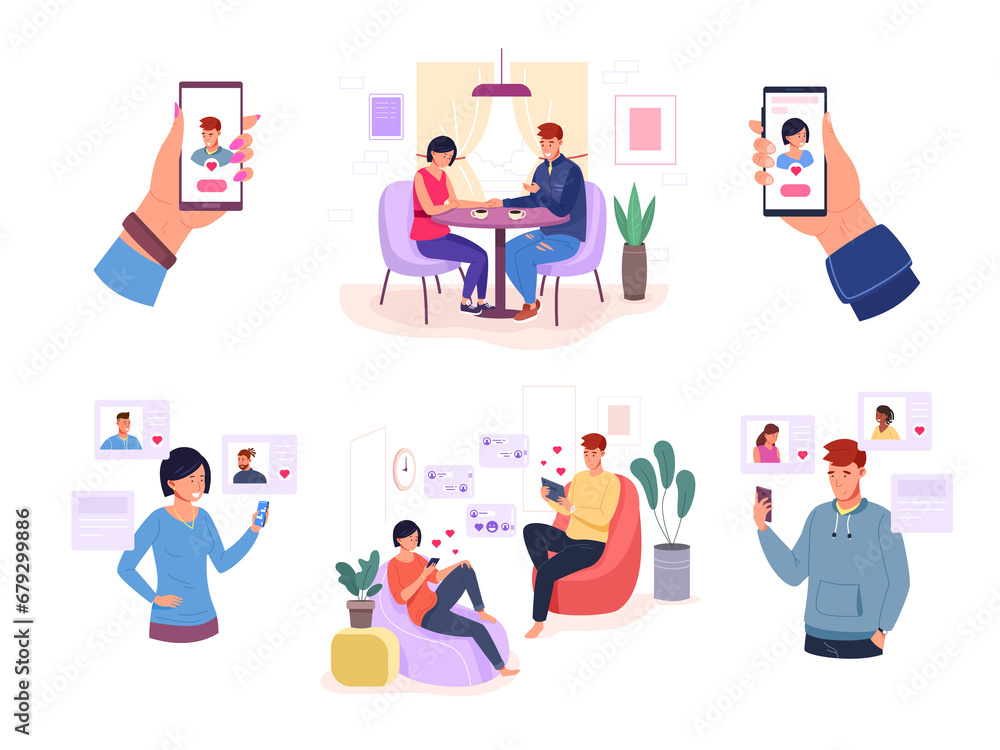 Couple using dating app. Man and woman use mobile phone online date application, meeting chat in smartphone, love correspondence search match romantic pair garish png Couple using dating app. Man and woman use mobile phone online date application, meeting chat in smartphone, love correspondence search match romantic pair garish png