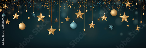 christmas star background on the blue background png, in the style of dark teal and dark gold, luminous spheres, dark black and dark beige, luxurious wall hangings photo