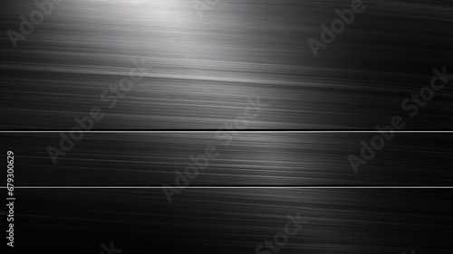 Black dark gray brushed metal, polished aluminum steel grunge texture background. Generative AI
