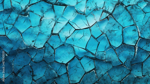 Blue shiny crackly textured background. Generative AI